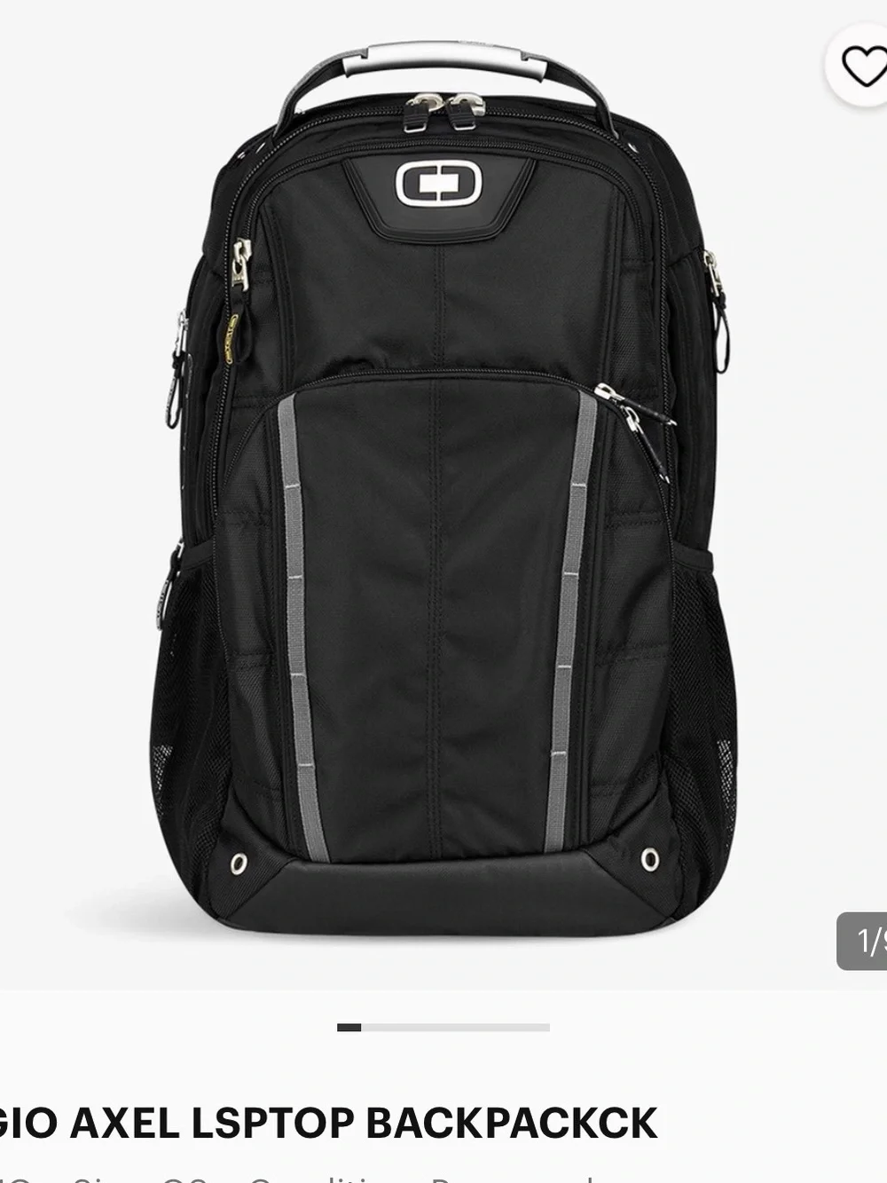 OGIO Black and Gray Men's Laptop Backpack with Front Organizer